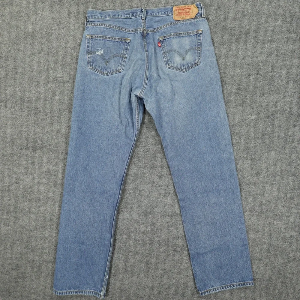 Vintage Levis 501XX Mens Jeans 36x32 Blue Original Fit Straight Leg Button Fly‎